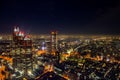 A colorful of cityscape night top view of Tokyo