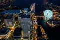 A colorful of cityscape night top view of Yokohama Royalty Free Stock Photo