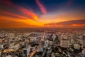 Colorful cityscape in sunset light. Bangkok Royalty Free Stock Photo