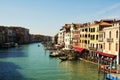 Colorful cityscape of Venice, Italy, vintage hues