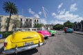 Vintage Classic American cars parked in a street of Havana in Cuba Royalty Free Stock Photo