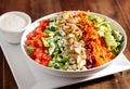 Classic American Cobb Salad with Dressing Royalty Free Stock Photo