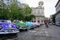 Colorful Classic Cars in Cuba Royalty Free Stock Photo