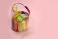 Colorful clay, plasticine with tools in the package Royalty Free Stock Photo