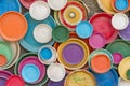 Colorful clay plates. Wall decoration Royalty Free Stock Photo