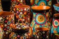 Colorful clay pots Royalty Free Stock Photo