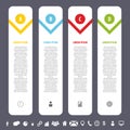 Colorful clean banners template with icons. Infographics vector Royalty Free Stock Photo