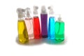 Colorful Cleaning Bottles on White Royalty Free Stock Photo