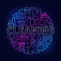 Colorful cleaning service sign