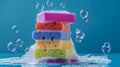 The Colorful Cleaning Sponges.AI generated image Royalty Free Stock Photo