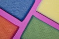 Colorful cleaning sponges arranged in diagonals. Royalty Free Stock Photo