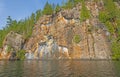 Colorful Cliffs Along North Woods Lake Royalty Free Stock Photo