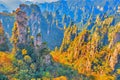 Colorful cliffs in Zhangjiajie Forest Park.
