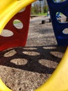 Colorful climbing structure at a playground