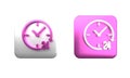 Colorful Clock 24 hours icon isolated on white background. All day cyclic icon. 24 hours service symbol. Square button