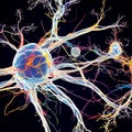 Colorful close-up image of a neuron