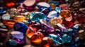 Colorful Close Up Pattern Of Gemstones Background - Generative AI