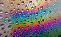 Colorful of close up rainbow droplets. Royalty Free Stock Photo