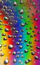 Colorful of close up rainbow droplets. Royalty Free Stock Photo