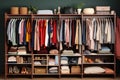 Colorful Closet with Variety of Clothes Royalty Free Stock Photo
