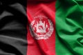 Colorful, closeup, wavy flag of Afghanistan