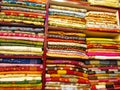 Colorful cloth and souvenirs at the market in India Royalty Free Stock Photo