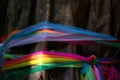 Colorful cloth on tree