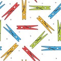 Colorful clothes peg seamless pattern