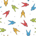 Colorful clothes peg seamless pattern