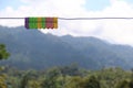 Colorful Clothes Pegs on a Line Royalty Free Stock Photo