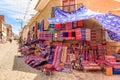 Colorful clothes at a Tarabuco traditional market, Bolivia Royalty Free Stock Photo