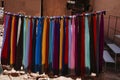 Colorful cloths drying in the sun Royalty Free Stock Photo