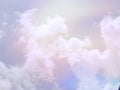 Colorful Cloud background sky with flare white lucent lights blurry