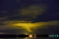 Colorful cloud on the blue sky and stars on the lake LittoistenjÃÂ¤rvi.