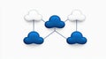 Colorful Cloud Connection Concept Illustration with White and Blue Elements for Digital Networking Royalty Free Stock Photo