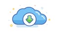 Colorful Cloud Download Icon Vector, vector design Generative AI Royalty Free Stock Photo