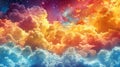 A colorful cloud formation in the sky with a bright star, AI Royalty Free Stock Photo