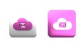 Colorful Cloud mail server icon isolated on white background. Cloud server hosting for email. Online message service