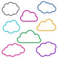 Colorful cloud outlines collection