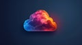 Colorful cloud representing AI data storage and cloud computing technology in digital spaces Royalty Free Stock Photo