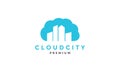 Colorful cloud with skyscraper logo vector symbol icon design graphic illustration Royalty Free Stock Photo