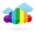 Colorful cloud transferring information Royalty Free Stock Photo