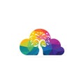 Colorful tree vector logo design. Royalty Free Stock Photo