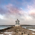 Colorful Clouds Above The Rockland Harbor Breakwater Light