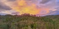 Colorful clouds at dusk in Pisgah National Forest, NC