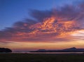 Colorful clouds in the light of setting sun Royalty Free Stock Photo