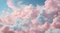 Colorful clouds made from cotton candy