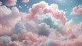 Colorful clouds made from cotton candy