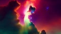 Colorful Clouds at Night - Abstract AI-Generated Image with Vibrant Hues Royalty Free Stock Photo