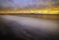 Colorful Clouds over a frozen winter lake Royalty Free Stock Photo